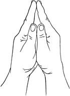 Praying Positioned Hands drawing