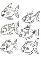 coloring page with fishes