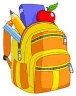 Cartoon School Bag drawing