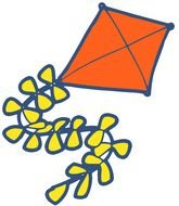 orange Kite Clip Art drawing