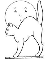 Halloween Cat Coloring Page drawing