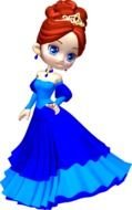 princess in a blue dress as a graphic image