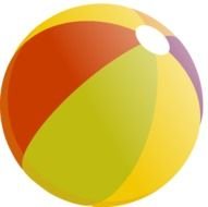 beach round ball on a black background