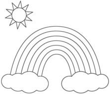 Clipart of black and white Rainbow