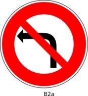 No Left Turn Sign N5