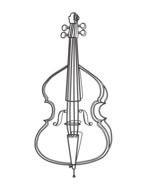 Cello, Black And White drawing