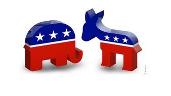 Republican Elephant And Democratic Donkey Clipart
