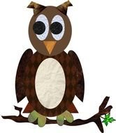 Night bird, cartoon Owl
