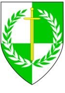 green coat of arms with a wreath as a graphic image