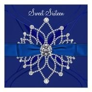 Royal Blue Sweet Sixteen Birthday Party Custom Invite From Zazzlecom