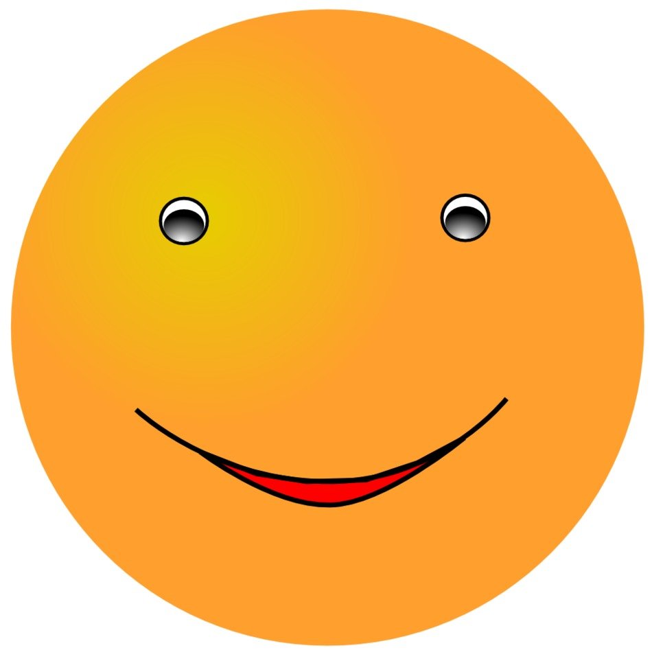 orange smiley with a smiling face