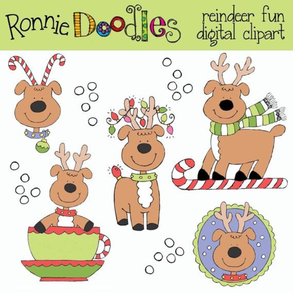 Reindeer Stamp Clip Art