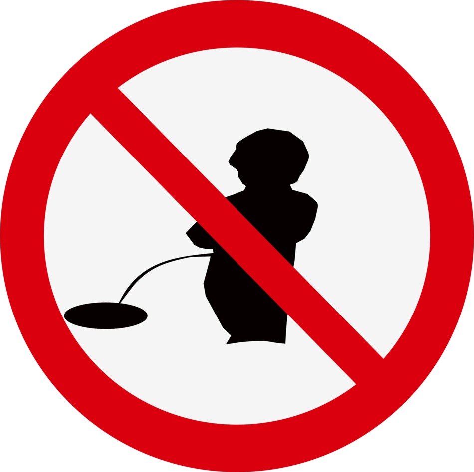 Manneken Pis on prohibitory sign as an illustration