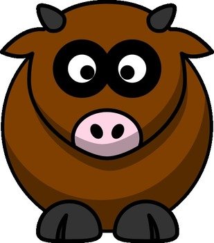Brown Cow Cartoon Clip Art