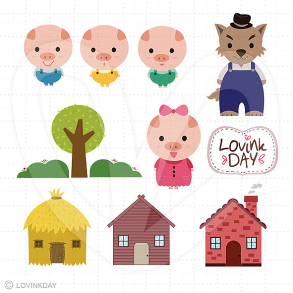 Three Little Pigs Clip Art N17