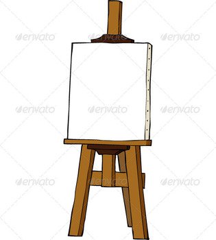 Easel With Canvas Clip Art