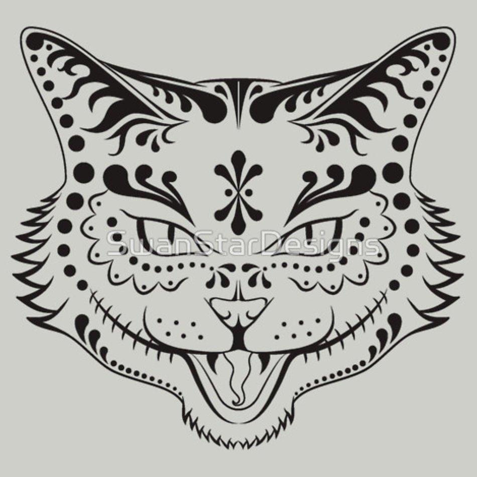 Sugar Skull Black And White Clip Art