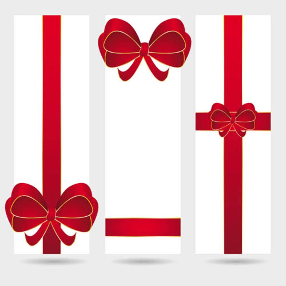 Free Vector Holiday Red Ribbons With Bow 2