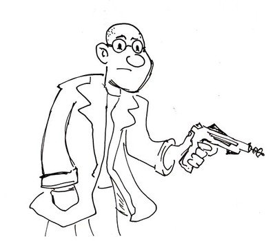 Cartoon Man With Gun N3