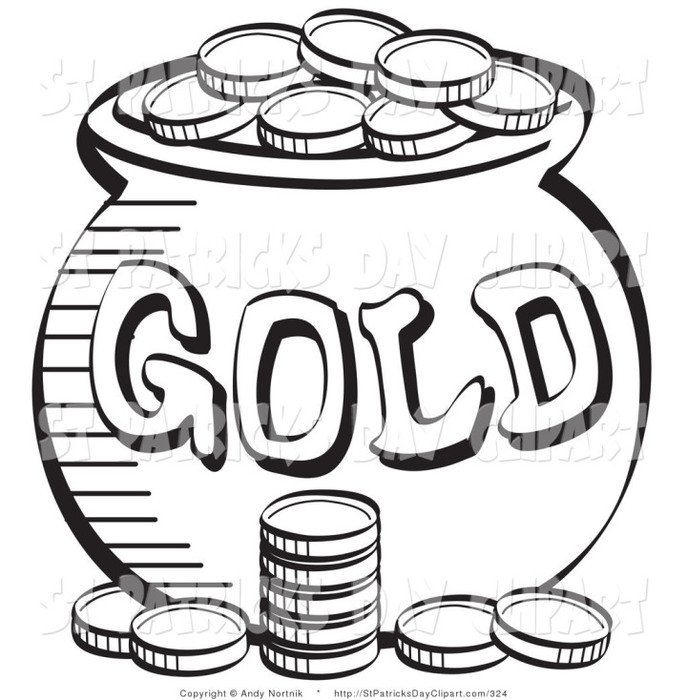 Pot Of Gold Clip Art Black And White N12