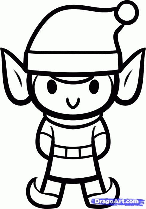 Steps How To Draw An Christmas Elf