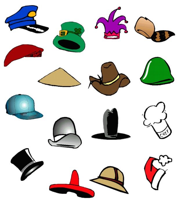 Different Types Of Hats as a graphic illustration