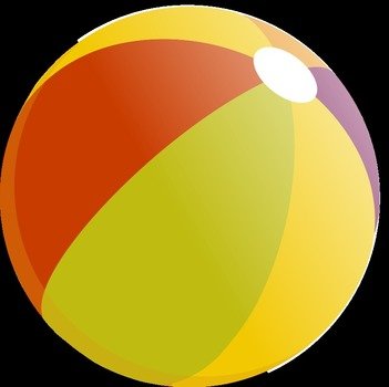 beach round ball on a black background