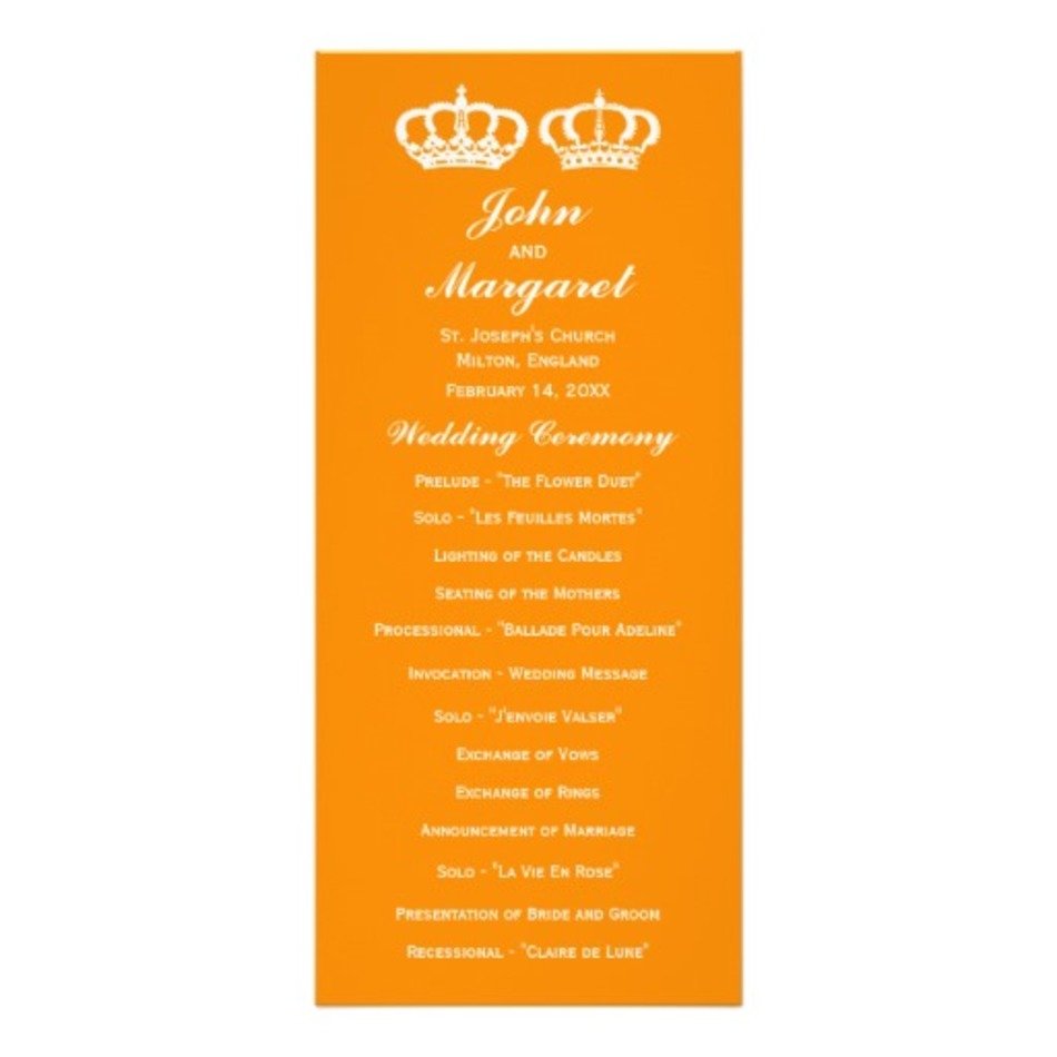 Vintage Lace Old World Wedding Program Custom Rack Card