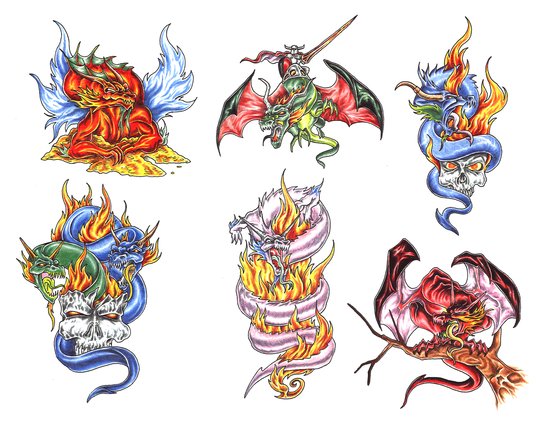 Six Japanese Dragon Tattoo Designs Free Image Download