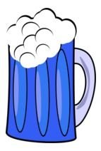 Beer blue Glass drawing