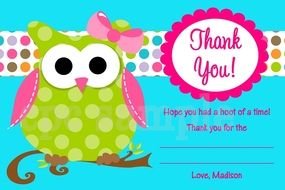 Related Pictures Sweet Owl Thank You Card Baby Shower Birthday Whoo