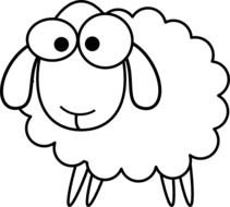 Sheep Outline Clip Art Black And White