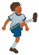 drawn boy playing football