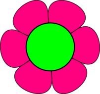Pink And Green Flower Clip Art