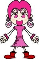 pink girl drawing