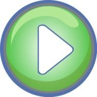 Play Button Green With Blue Border Clipart