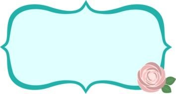 blue frame with pastel rose
