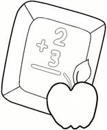 School Apple Coloring Page