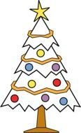 white christmas tree as picture for clipart