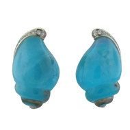 Turquoise And Diamond Earrings