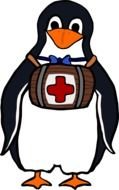 St Bernards Penguin with the first aid kit clipart