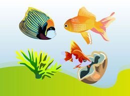 Underwater Fish Scenes drawing