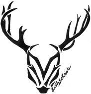 Deer Head Tribal Tattoo Design drawing