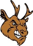 drawing of an angry deer on a white background