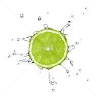 175356 Slice Of Lime With Water Drops Isolated On White By Artjazz