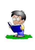 small Boy Reading Book drawing