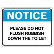 Sign Do Not Flush Down Toilet