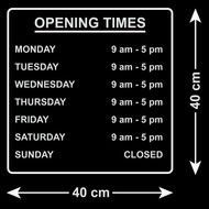 Business Hours Door Sign drawing