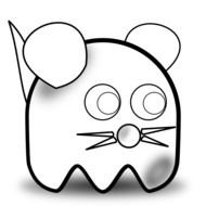 black and white mouse as a picture for clipart