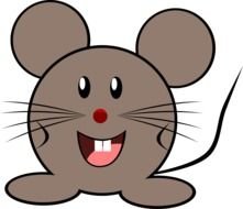 round cartoon mouse with two teeth